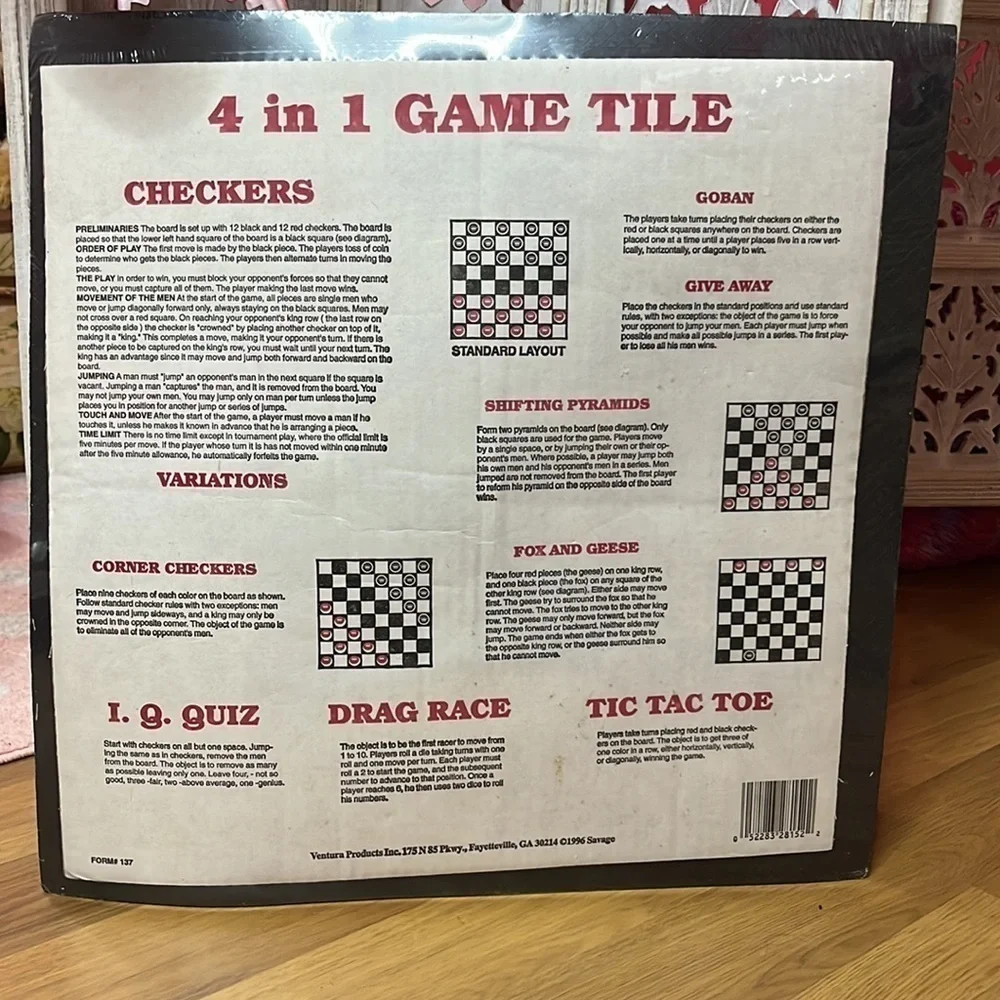 Vintage 97 Floor Game 4 in 1 Game Tile